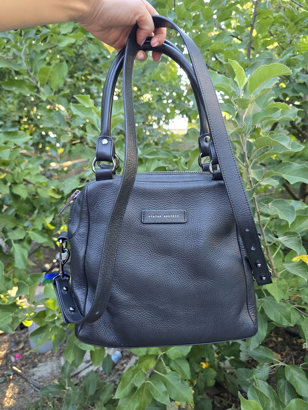 Status Anxiety Black Pebble Leather Shoulder Bag